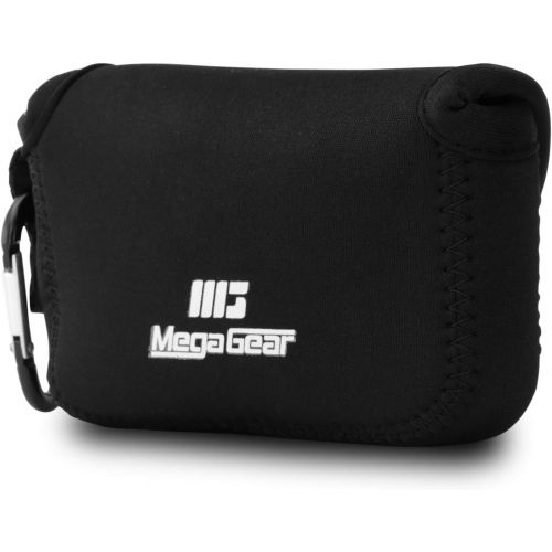  MegaGear Ultra Light Neoprene Camera Case Bag with Carabiner for Panasonic Lumix DC-ZS80, DC-ZS70, DMC-ZS100, DC-TZ95, DC-TZ90, DMC-TZ100 (Black)