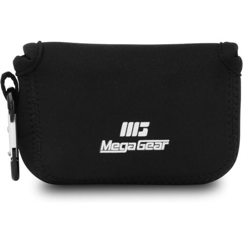  MegaGear Ultra Light Neoprene Camera Case Bag with Carabiner for Panasonic Lumix DC-ZS80, DC-ZS70, DMC-ZS100, DC-TZ95, DC-TZ90, DMC-TZ100 (Black)