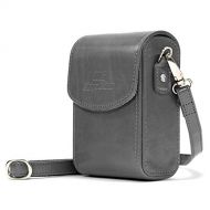 MegaGear Panasonic Lumix DC-ZS200, TZ200, Leica C-Lux Leather Camera Case with Strap - Gray