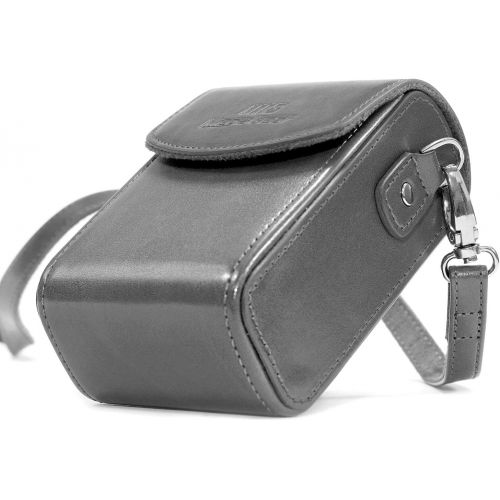  MegaGear Panasonic Lumix DC-ZS200, TZ200, Leica C-Lux Leather Camera Case with Strap - Gray