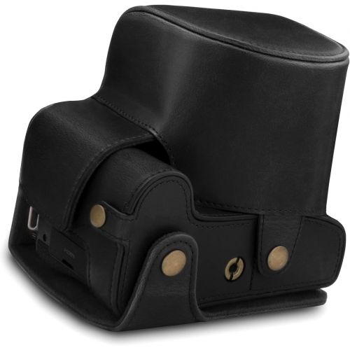  MegaGear Ever Ready Leather Camera Case Compatible with Leica V-Lux 5, Panasonic Lumix DC-FZ1000 II