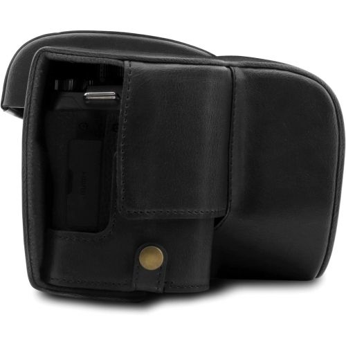  MegaGear Ever Ready Leather Camera Case Compatible with Leica V-Lux 5, Panasonic Lumix DC-FZ1000 II