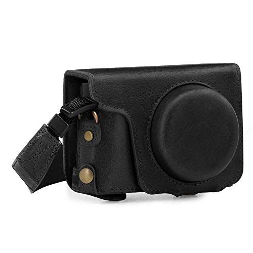  MegaGear Ever Ready Genuine Leather Camera Case Compatible with Panasonic Lumix DMC-ZS100, DC-ZS200