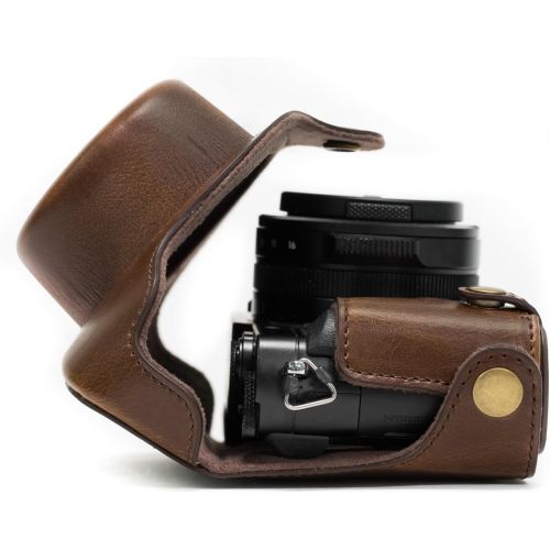  MegaGear Ever Ready Protective Leather Camera Case, Bag for Panasonic LUMIX LX100, DMC-LX100 Camera (Dark Brown)