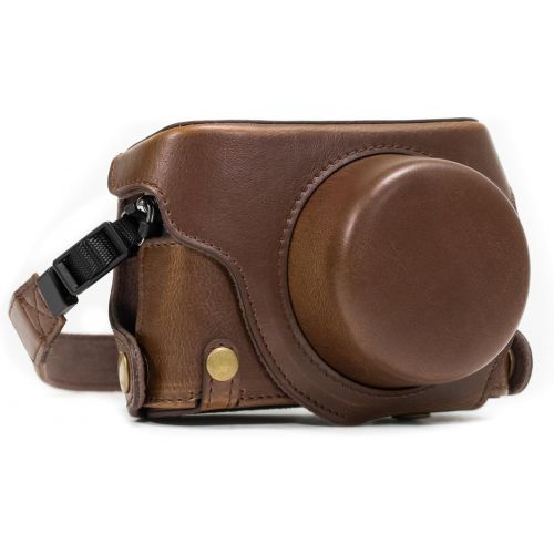  MegaGear Ever Ready Protective Leather Camera Case, Bag for Panasonic LUMIX LX100, DMC-LX100 Camera (Dark Brown)
