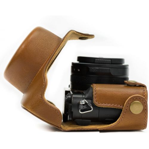  MegaGear Ever Ready Protective Leather Camera Case, Bag for Panasonic LUMIX LX100, DMC-LX100 Camera (Light Brown) (Model: MG663)