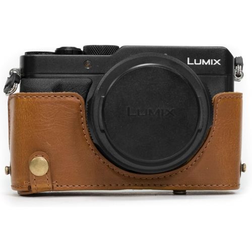  MegaGear Ever Ready Protective Leather Camera Case, Bag for Panasonic LUMIX LX100, DMC-LX100 Camera (Light Brown) (Model: MG663)