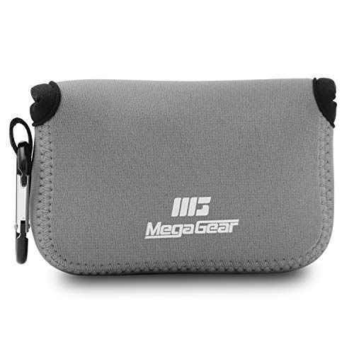  MegaGear Ultra Light Neoprene Camera Case Bag with Carabiner for Panasonic Lumix DC-ZS80, DC-ZS70, DMC-ZS100, DC-TZ95, DC-TZ90, DMC-TZ100 (Gray)