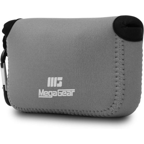  MegaGear Ultra Light Neoprene Camera Case Bag with Carabiner for Panasonic Lumix DC-ZS80, DC-ZS70, DMC-ZS100, DC-TZ95, DC-TZ90, DMC-TZ100 (Gray)