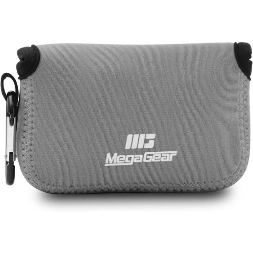  MegaGear Ultra Light Neoprene Camera Case Bag with Carabiner for Panasonic Lumix DC-ZS80, DC-ZS70, DMC-ZS100, DC-TZ95, DC-TZ90, DMC-TZ100 (Gray)