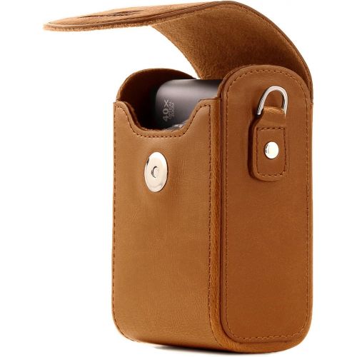  MegaGear Leather Camera Case with Strap compatible with Panasonic Lumix DC-ZS80, DC-ZS70, DMC-LX10, DMC-ZS60, DMC-ZS100