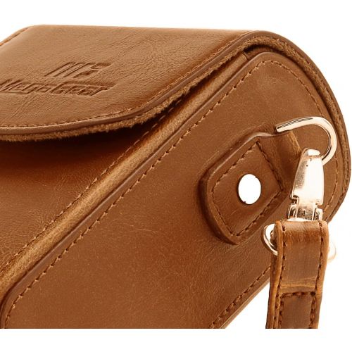  MegaGear Leather Camera Case with Strap compatible with Panasonic Lumix DC-ZS80, DC-ZS70, DMC-LX10, DMC-ZS60, DMC-ZS100