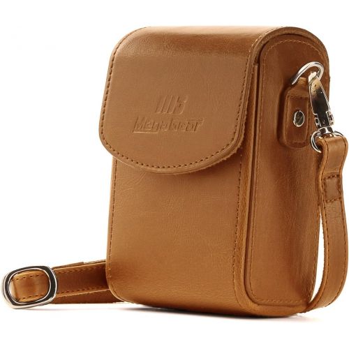  MegaGear Leather Camera Case with Strap compatible with Panasonic Lumix DC-ZS80, DC-ZS70, DMC-LX10, DMC-ZS60, DMC-ZS100