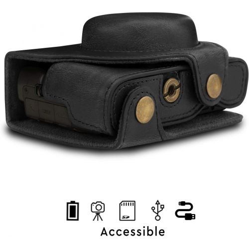  MegaGear Ever Ready Leather Camera Case Compatible with Sony Cyber-Shot DSC-RX100 VII