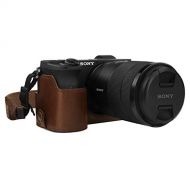 MegaGear Ever Ready Leather Camera Half Case Compatible with Sony Alpha A6600