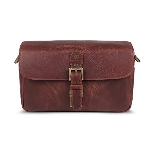  MegaGear Torres Genuine Leather Camera Messenger Bag for Mirrorless, Instant and DSLR Cameras