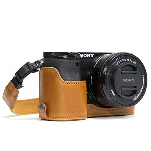  Visit the MegaGear Store MegaGear Ever Ready Leather Camera Half Case Compatible with Sony Alpha A6300, A6000