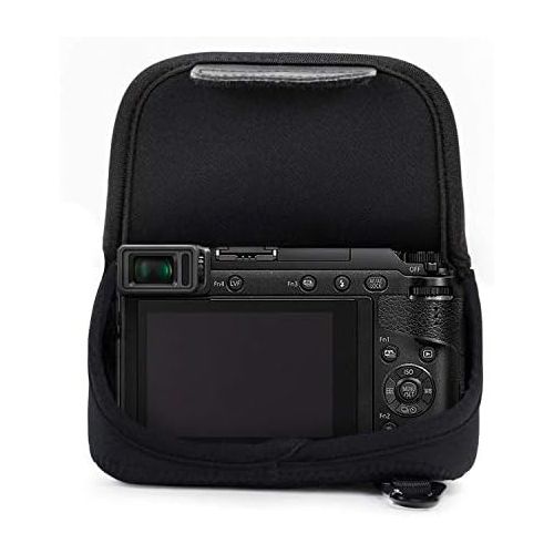  MegaGear MG739 Panasonic Lumix DMC-GX85, DMC-GX80 (14-140mm) Ultra Light Neoprene Camera Case - Black