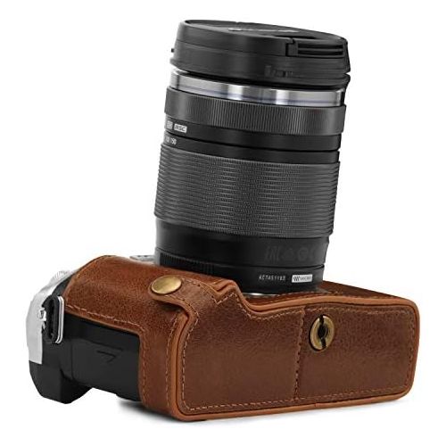  MegaGear Ever Ready Genuine Leather Camera Half Case Compatible with Olympus OM-D E-M5 Mark III