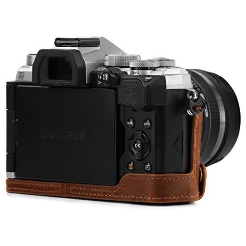  MegaGear Ever Ready Genuine Leather Camera Half Case Compatible with Olympus OM-D E-M5 Mark III