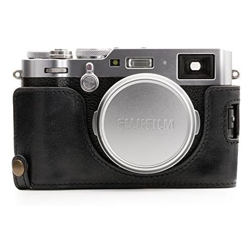  Megagear MG1281 Fujifilm X100F Ever Ready Genuine Leather Camera Half Case & Strap with Battery Access, Black