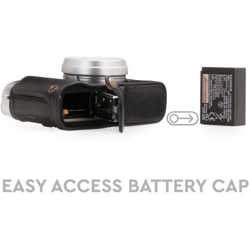  Megagear MG1281 Fujifilm X100F Ever Ready Genuine Leather Camera Half Case & Strap with Battery Access, Black