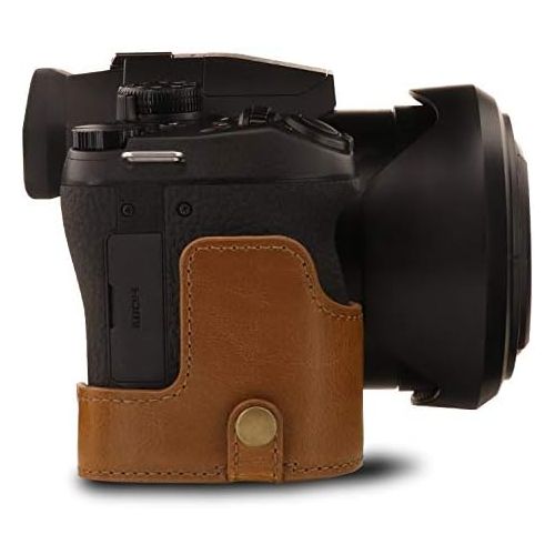  MegaGear Ever Ready Leather Camera Case Compatible with Leica V-Lux 5, Panasonic Lumix DC-FZ1000 II