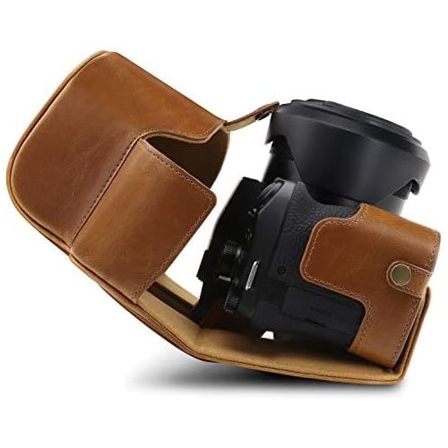  MegaGear Ever Ready Leather Camera Case Compatible with Leica V-Lux 5, Panasonic Lumix DC-FZ1000 II