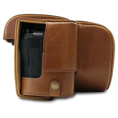  MegaGear Ever Ready Leather Camera Case Compatible with Leica V-Lux 5, Panasonic Lumix DC-FZ1000 II