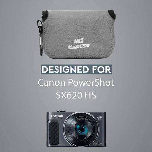  Megagear Canon PowerShot SX620 HS Ultra Light Neoprene Camera Case, with Carabiner - Gray - MG815