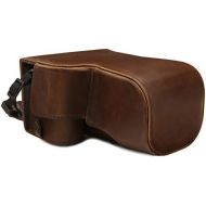 MegaGear Ever Ready Leather Camera Case Compatible with Sony Alpha A6600 (18-135mm)
