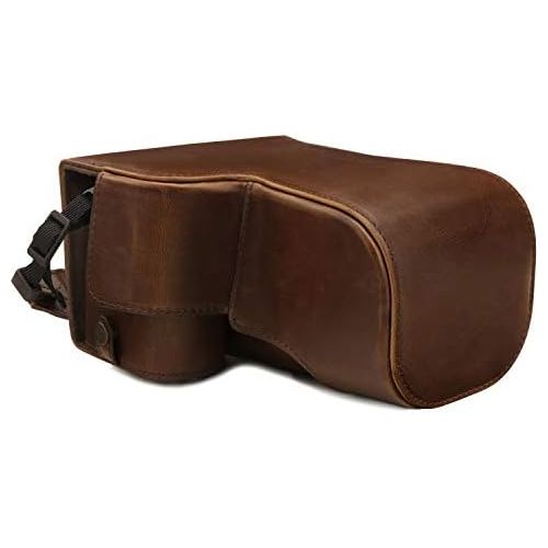  MegaGear Ever Ready Leather Camera Case Compatible with Sony Alpha A6600 (18-135mm)