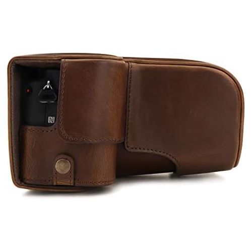  MegaGear Ever Ready Leather Camera Case Compatible with Sony Alpha A6600 (18-135mm)