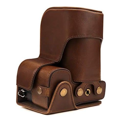  MegaGear Ever Ready Leather Camera Case Compatible with Sony Alpha A6600 (18-135mm)