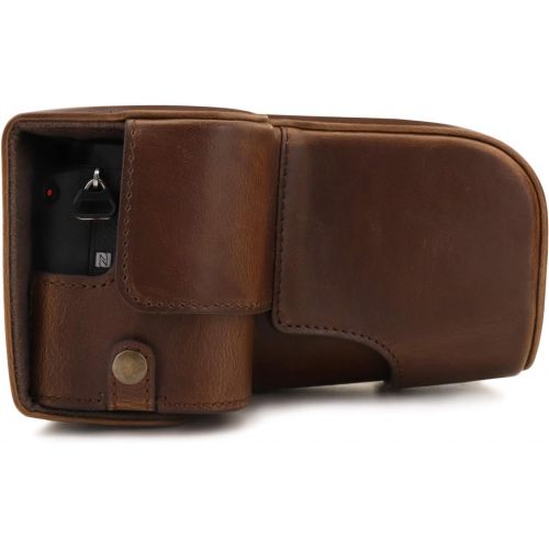  MegaGear Ever Ready Leather Camera Case Compatible with Sony Alpha A6600 (18-135mm)