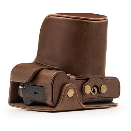  MegaGear Ever Ready Leather Camera Case and Strap Compatible with Fujifilm X-T2