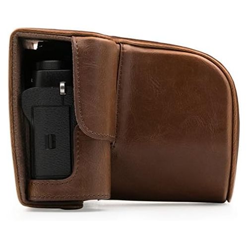  MegaGear Ever Ready Leather Camera Case and Strap Compatible with Fujifilm X-T2