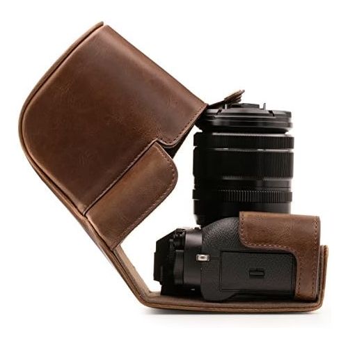  MegaGear Ever Ready Leather Camera Case and Strap Compatible with Fujifilm X-T2