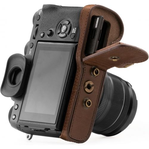  MegaGear Ever Ready Leather Camera Case and Strap Compatible with Fujifilm X-T2