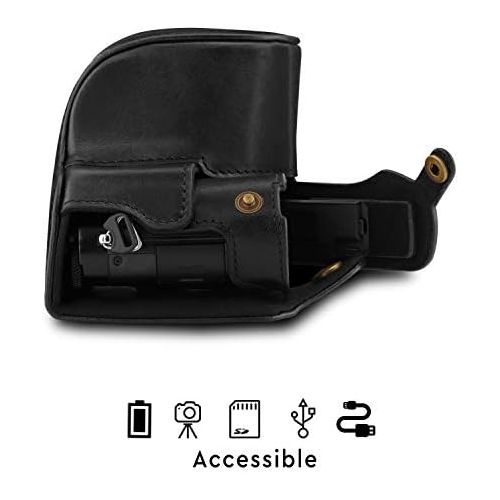  MegaGear Ever Ready Genuine Leather Camera Case Compatible with Panasonic Lumix DC-LX100 II