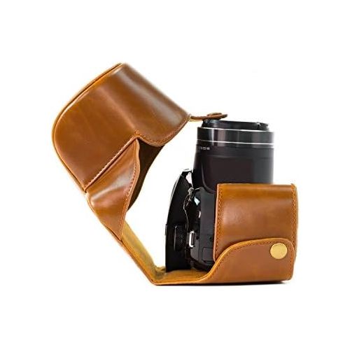  MegaGear MG999 Nikon Coolpix P610 with Zoom Lens, P530, P520 Ever Ready Leather Camera Case with Strap, Brown