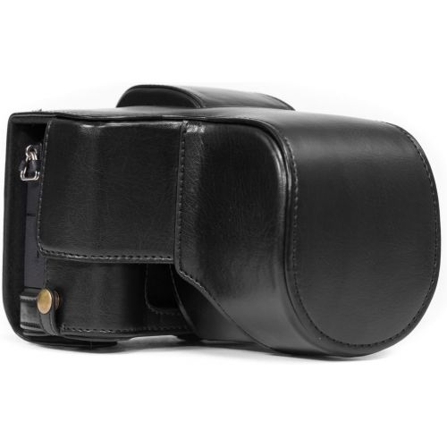  MegaGear Ever Ready Leather Camera Case Compatible with Panasonic Lumix DMC-G85, G8 (12-60mm)