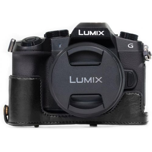  MegaGear Ever Ready Leather Camera Case Compatible with Panasonic Lumix DMC-G85, G8 (12-60mm)