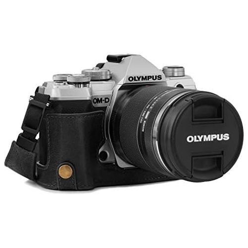  MegaGear Ever Ready Genuine Leather Camera Half Case Compatible with Olympus OM-D E-M5 Mark III