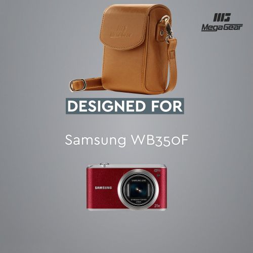  MegaGear Leather Camera Case with Strap Compatible with Samsung WB350F