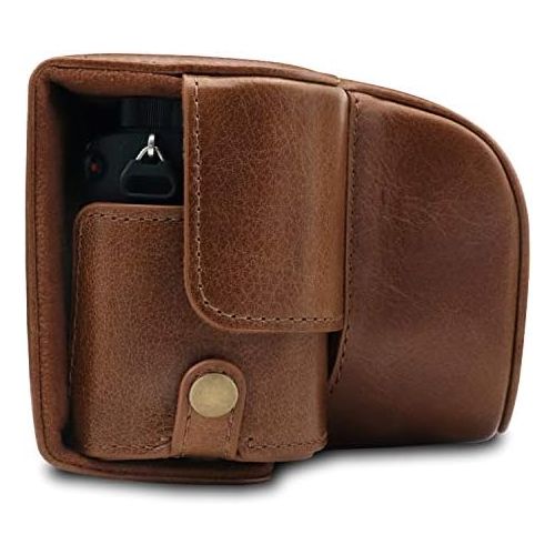  MegaGear Ever Ready Genuine Leather Camera Case Compatible with Sony Alpha A6100, A6400 (16-50mm)