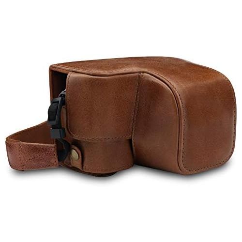  MegaGear Ever Ready Genuine Leather Camera Case Compatible with Sony Alpha A6100, A6400 (16-50mm)