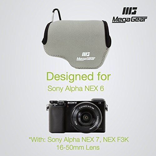  MegaGear Ultra Light Neoprene Camera Case Bag for Sony NEX-6, Sony NEX-7, Sony NEX-F3 with 16-50mm Lens (Gray)