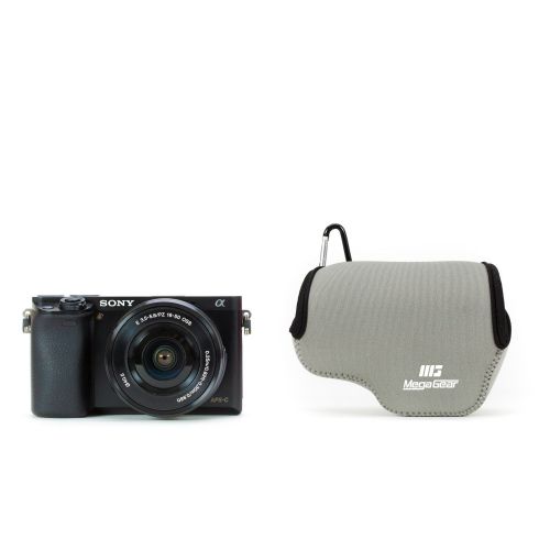  MegaGear Ultra Light Neoprene Camera Case Bag for Sony NEX-6, Sony NEX-7, Sony NEX-F3 with 16-50mm Lens (Gray)