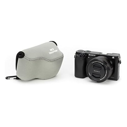  MegaGear MG064 Ultra Light Neoprene Camera Case Compatible with Sony Alpha A6400, A6500, A6300, A6000 (16-50 mm)-Gray (Model: MG065)